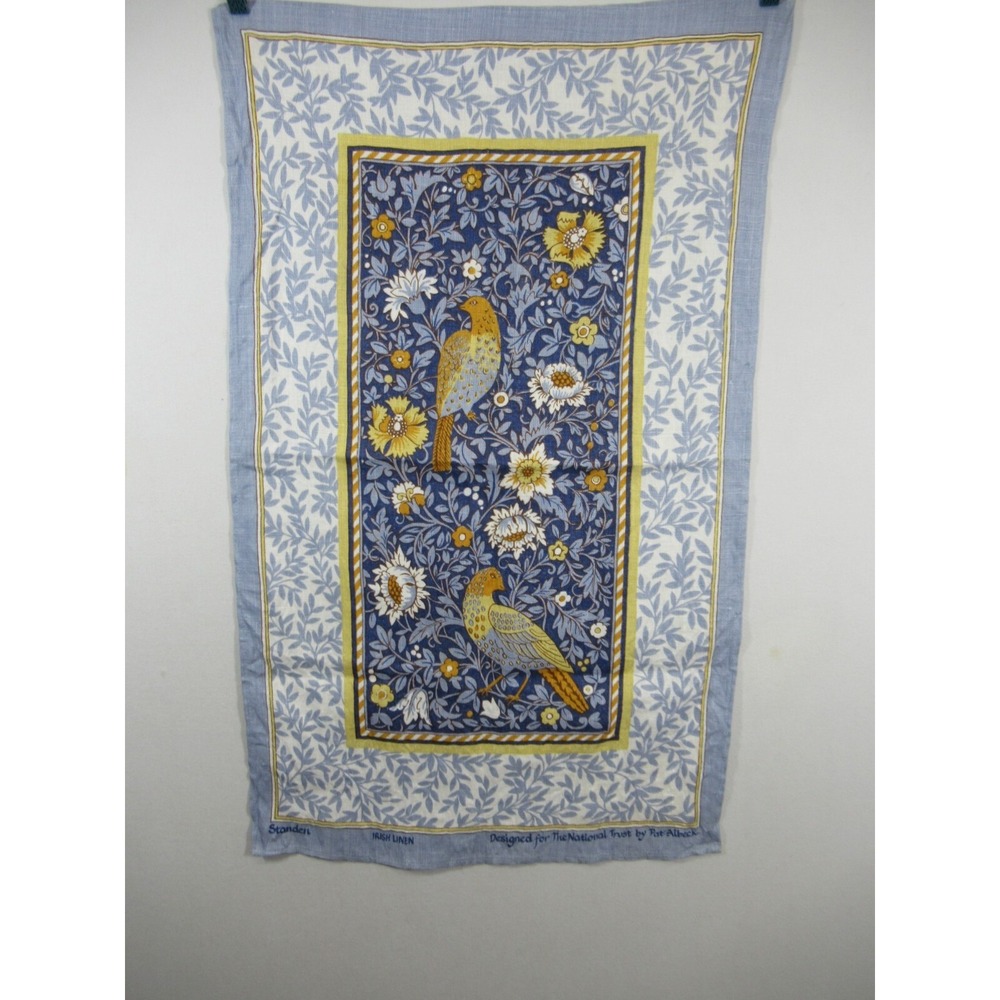 Pat Albeck Bird Print Linen Tea Towel The National Trust Standen